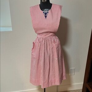 Vintage Candy Striper Volunteer Uniform Pinafore Dress